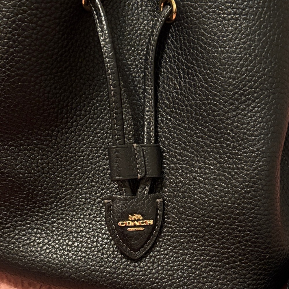 Coach Black Pebbled Leather Shoulder Bag